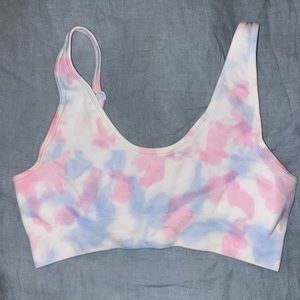 BO+TEE Pink Tie-Dye Sports Bra
